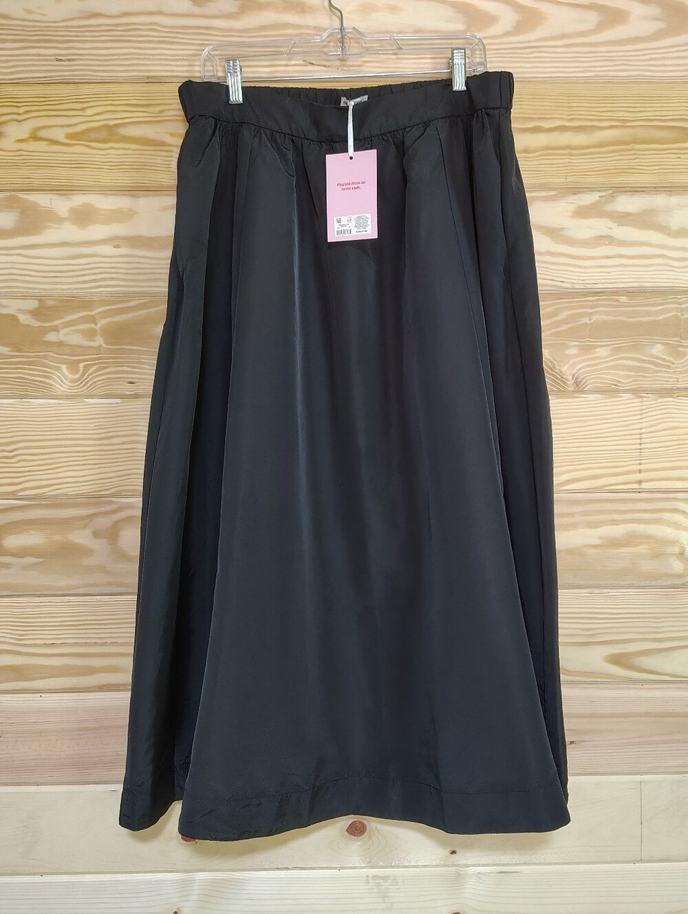 New Old Navy The Occasion Black Taffeta Midi-Maxi Skirt XL A-Line Pockets Party